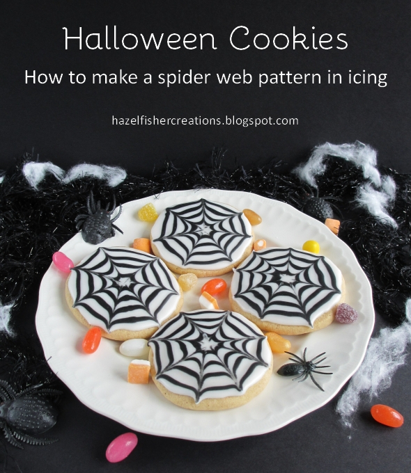 Hazel Fisher Creations Halloween Cookies Recipe and Spider  Icing Tutorial