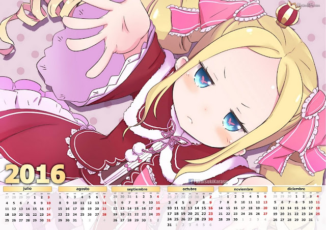 calendarios 2016 anime Re:Zero