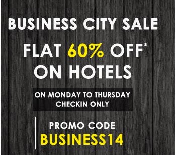 60% off on Hotels (for Checkings Mon to Thu) @ Goibibo