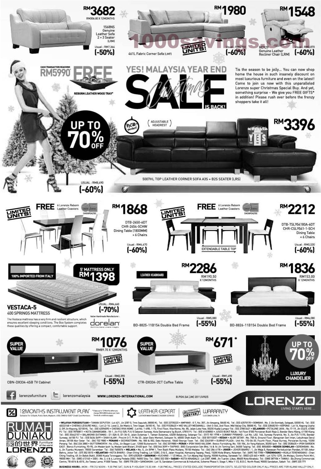 Lorenzo Malaysia Year End Sale 2011 | 1000Savings.com