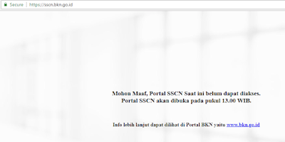 gambar jadwal portal sscn dibuka pukul 13.00