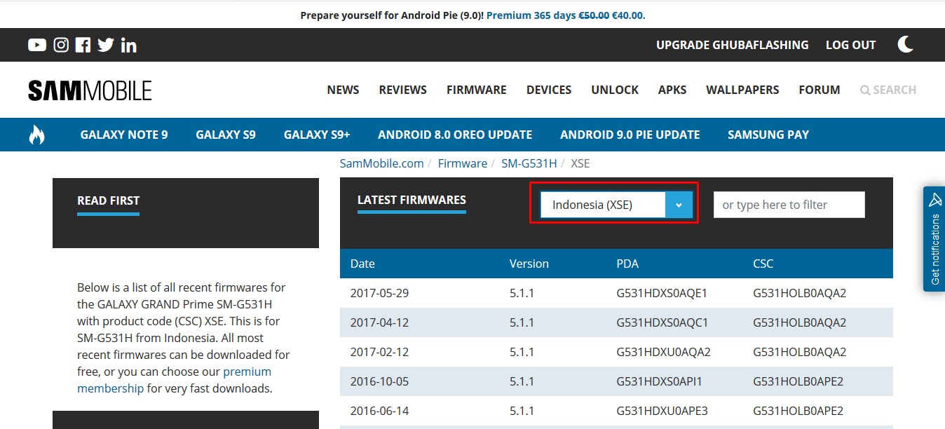 Cara Download Official Firmware Samsung Semua Tipe Di Sammobile - Flash ...