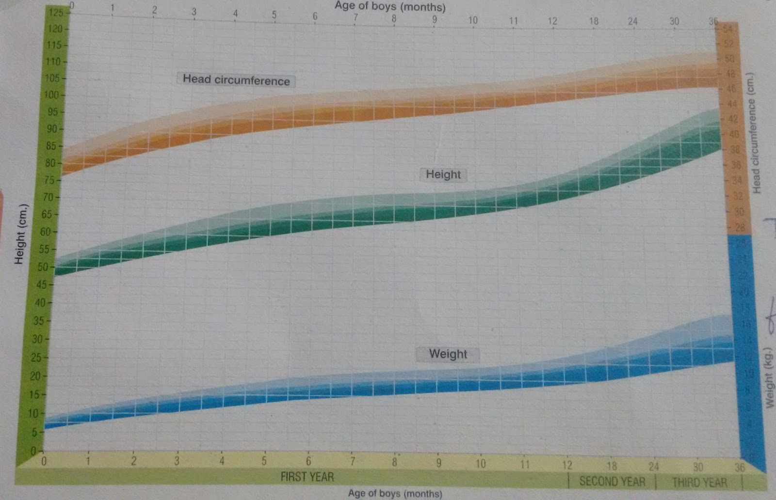 Baby Palan Poshan ( पालन पोषण ) Average Height and Weight of Boys at