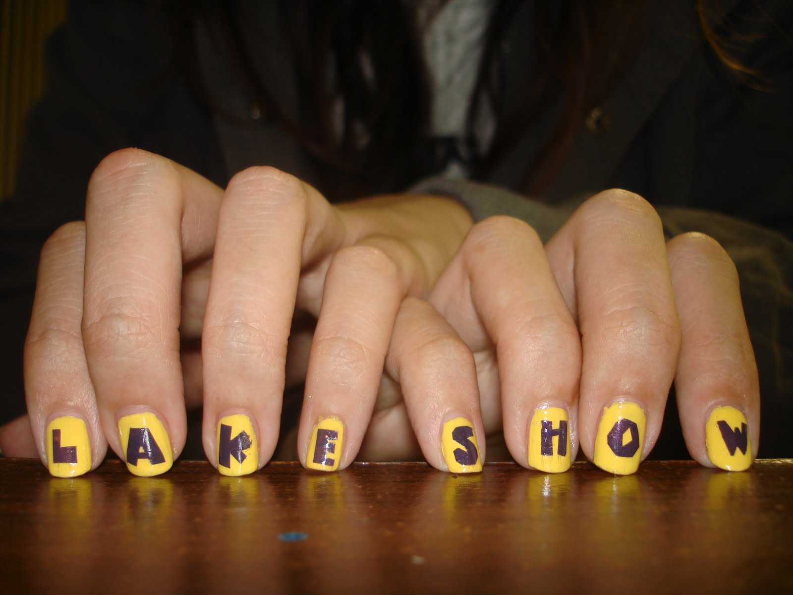 2. Purple and Gold Lakers Nail Design - wide 1