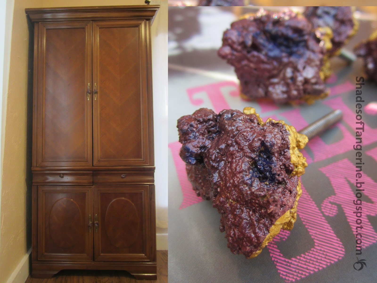 Shades Of Tangerine Faux Geode Knob DIY