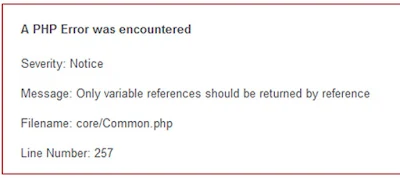 Cara mengatasi error "Only variable references should be returned by reference" di codeigniter 2.x.x
