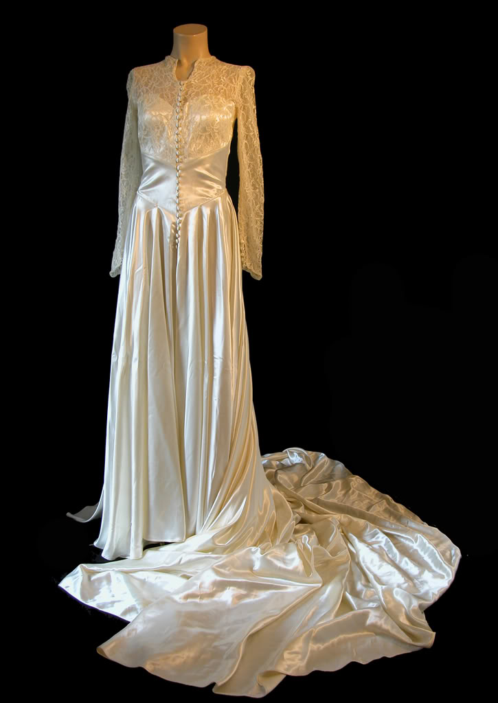 1940s illusion bodice wedding dress