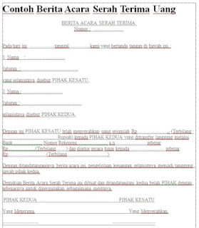 Contoh Berita Acara Serah Terima Uang Assalam Print
