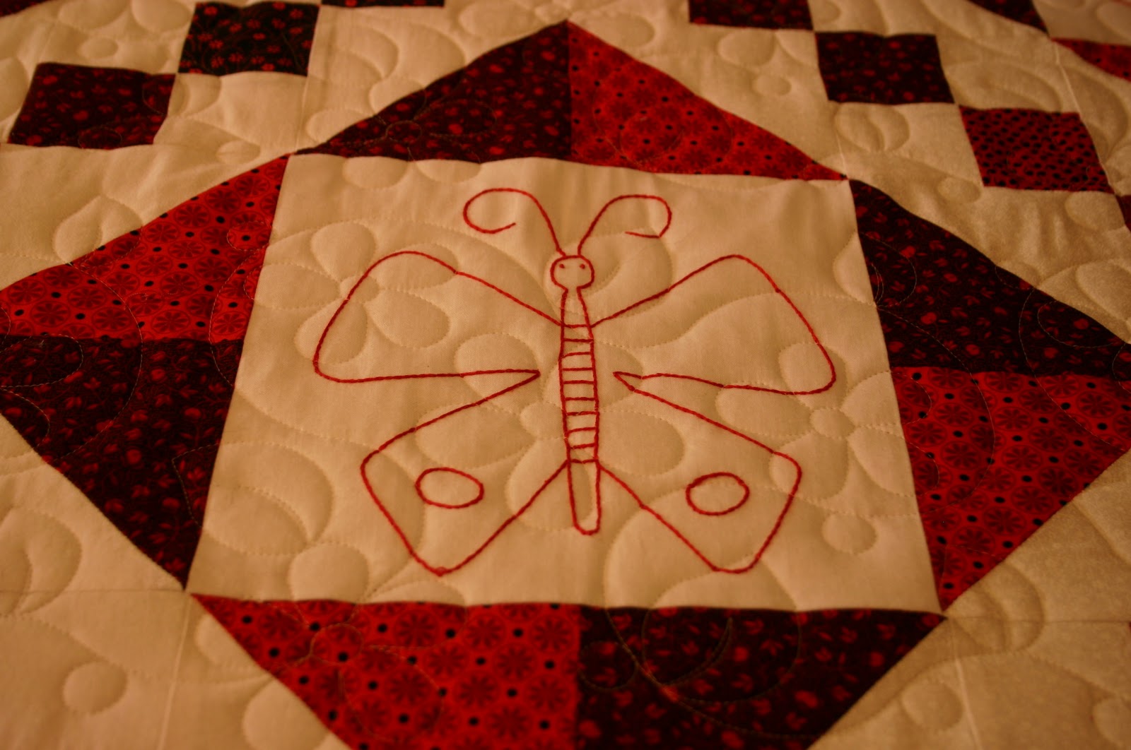 Three Bears Quilting Yes, you can quilt over embroidery.......