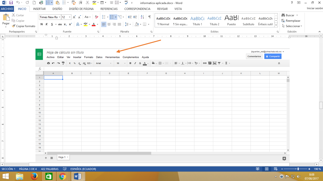 COMO UTILIZAR HOJAS DE CÁLCULO EN GOOGLE DRIVE