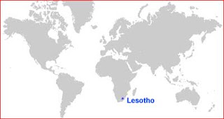 Gambar Peta letak Lesotho