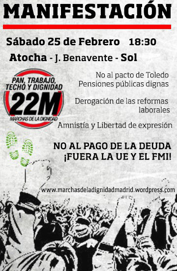 25 febrero Marchas de la Dignidad