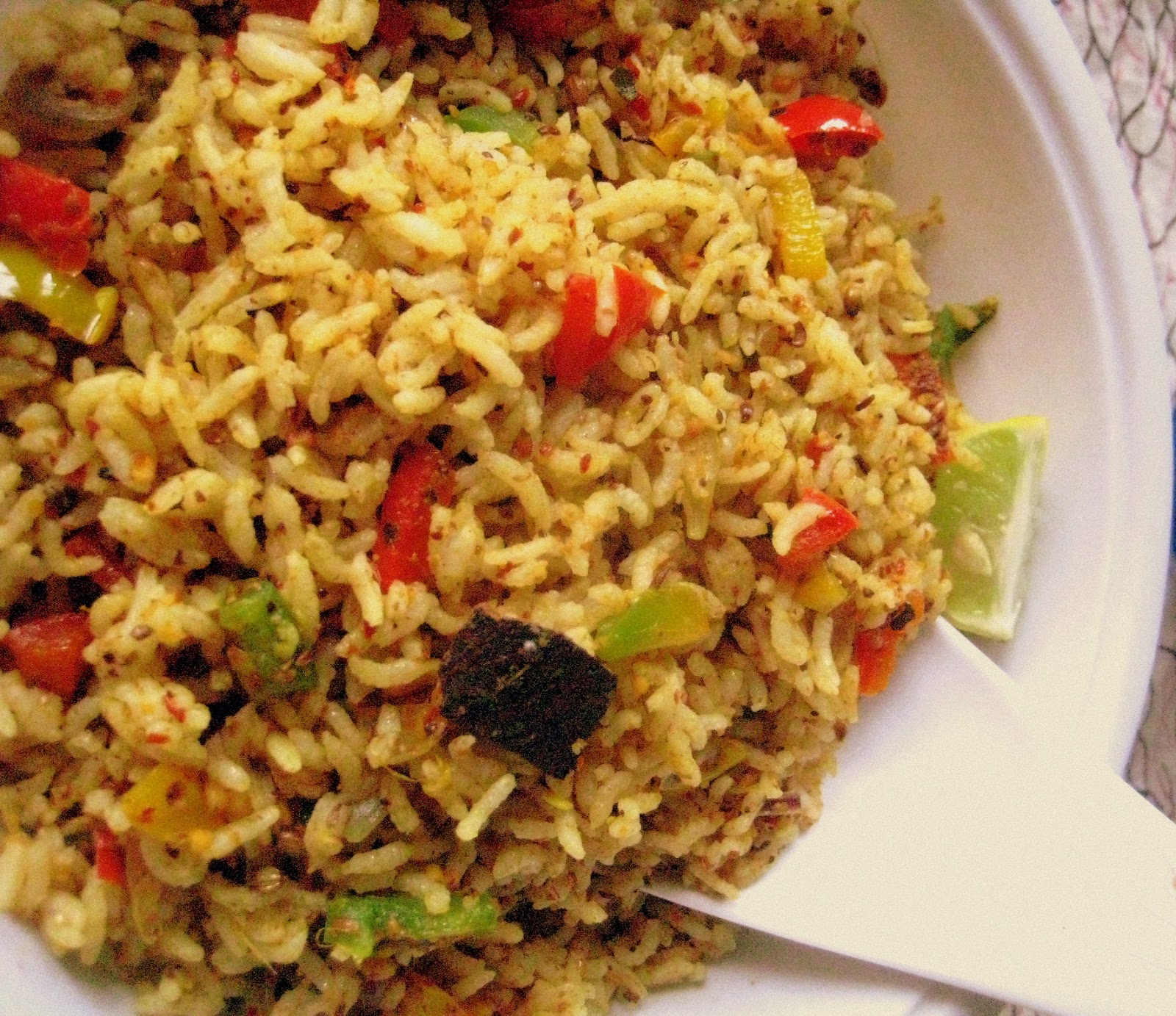 madhuri's kitchen CAPSICUM MASALA RICE