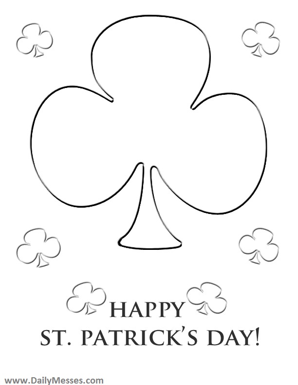 Daily Messes: St. Patrick's Day Coloring Sheet