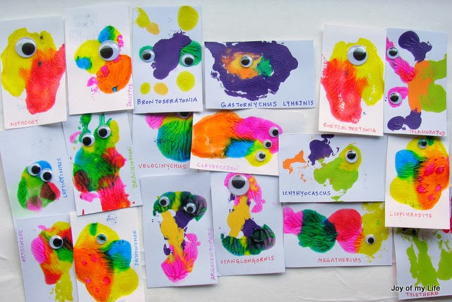 Kids Craft: Valentine Cards: Prehistoric Splotch Creatures