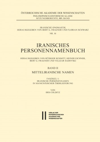 E Onomastics Iranische Personennamen In Manichaischer Uberlieferung
