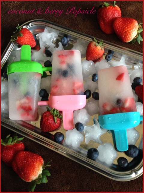 Coconut and Berry Popsicle