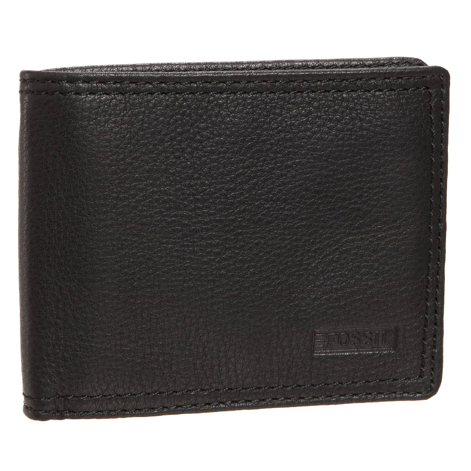 My loss is your gain!: Fossil Men&#39;s &#39;Midway&#39; Traveler Leather Wallet - Black