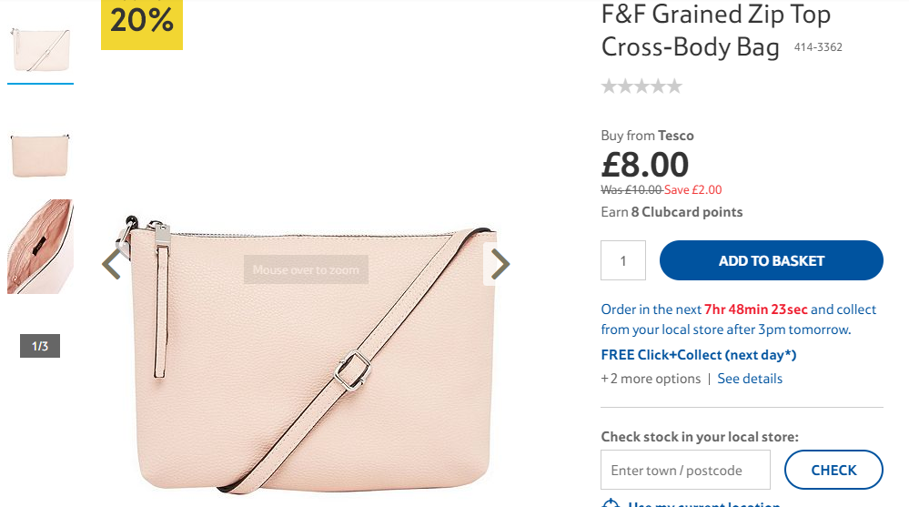 tesco cross body bag