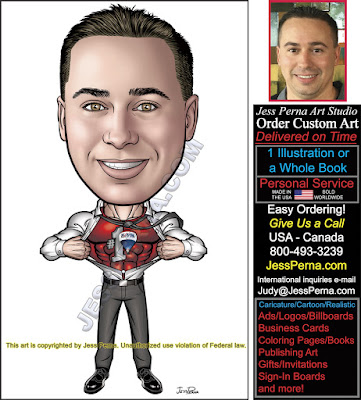 RE/MAX Agent Superhero Business Card Caricature