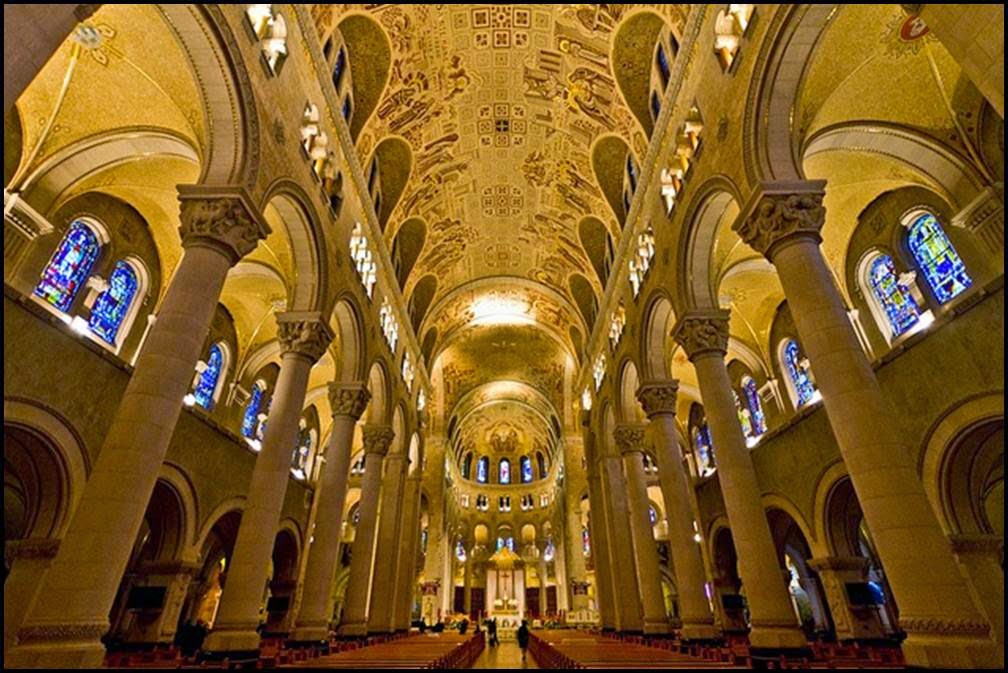 SainteAnneDeBeaupre shrine Basilica with miraculous statue of patron St. Anne (Part 1