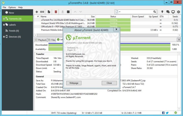 uTorrent Pro 3.5.5 Build 45852 Crack Full - Windows 