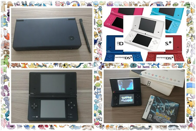Nintendo DSi: cor preto rodando o jogo Pokémon Black 2 (+exemplo de cores disponíveis)