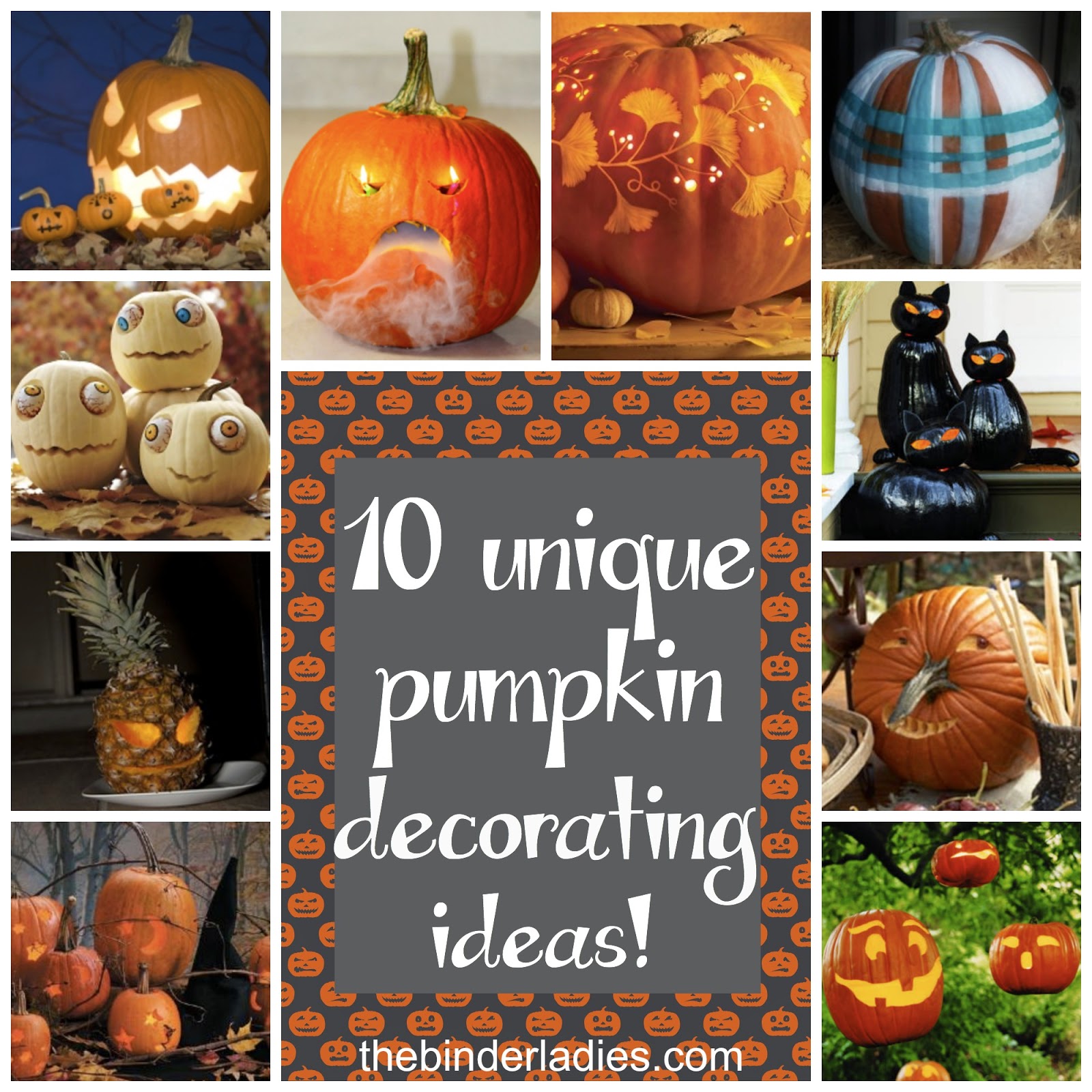 Halloween: 10 Unique Pumpkin Decorating Ideas! - The Binder Ladies