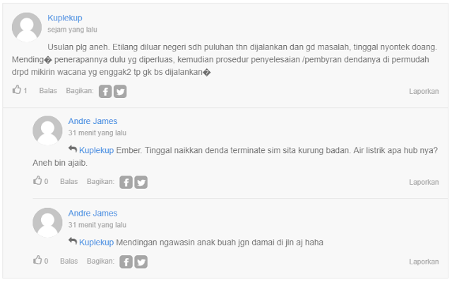 Komentar - Komentar Favorit, Gara-Gara Usul Denda Tilang Diganti Cabut Listrik dan Air