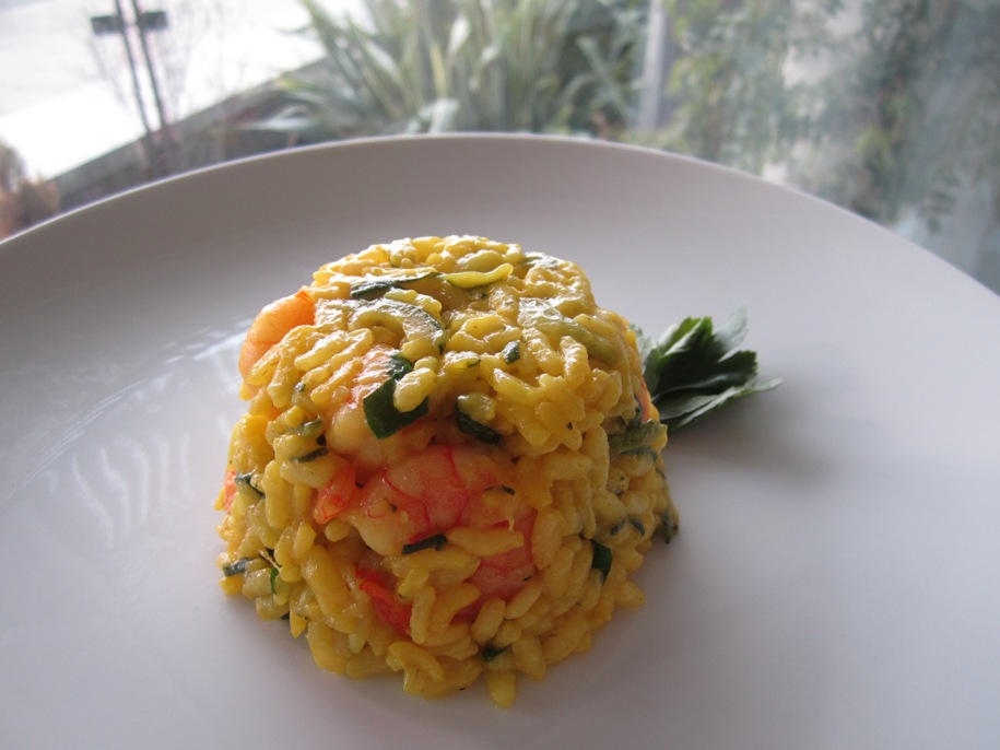 PRAWN COURGETTE AND SAFFRON RISOTTO