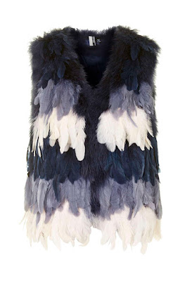 Topshop Ombre Feather Gilet