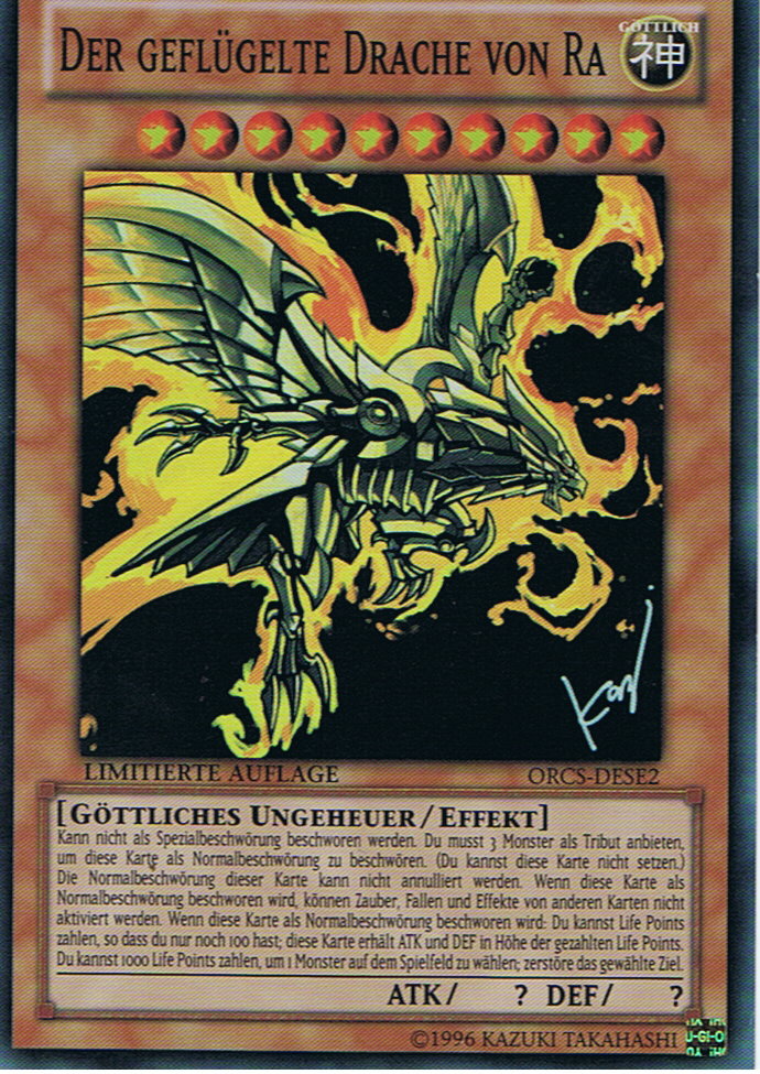Der Geflügelte Drache Von Ra Limitierte Auflage yugioh-informationen: Der geflügelte Drache von Ra