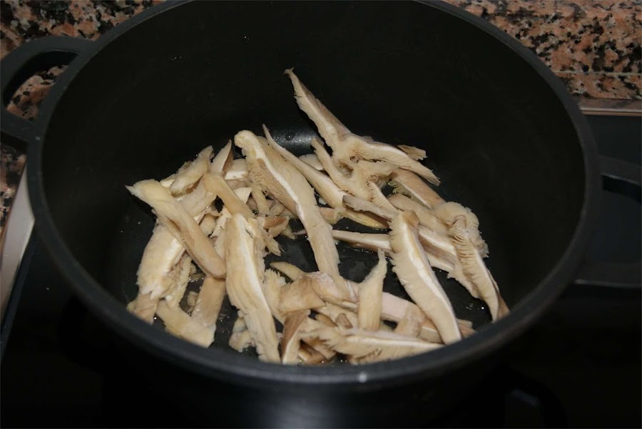 spaguetti con setas paso 2