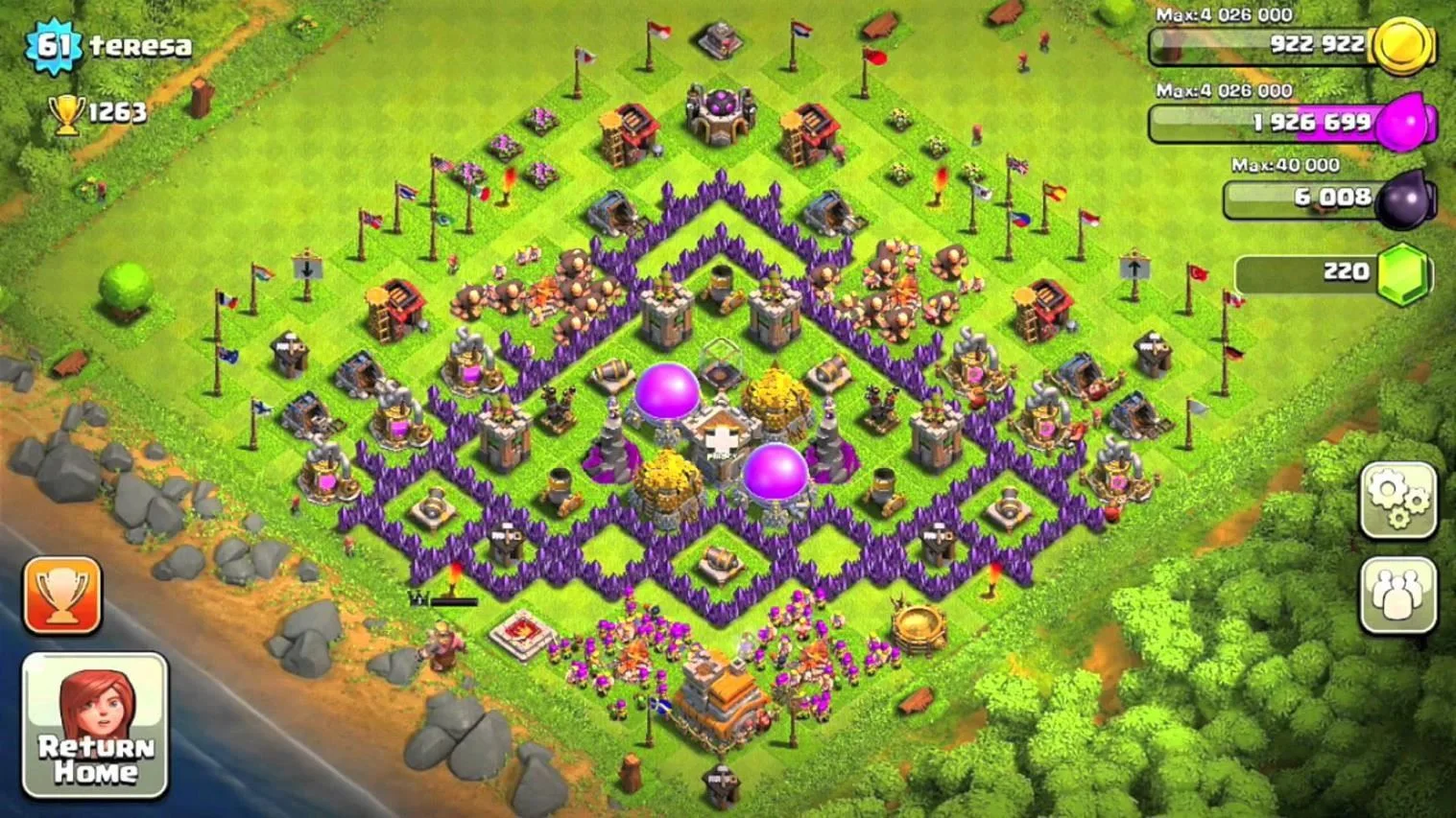 clash of clans best defense town hall 7 farming