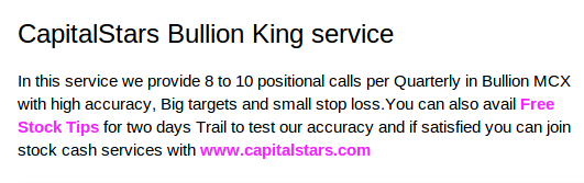 CapitalStars Bullion King Services