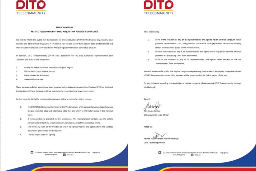 DITO Releases Guidelines for Land Acquisition for Tower