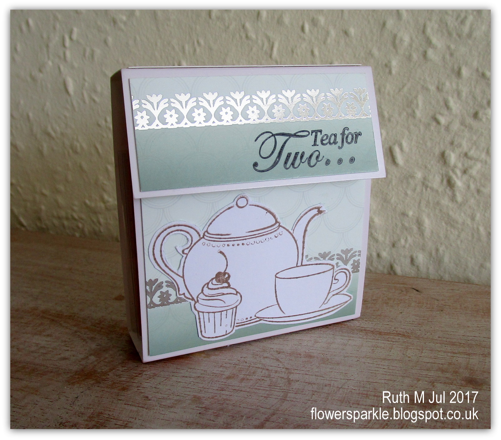 Flower Sparkle Tea Bag Sachet Gift Box Holds 4 Tea Bag Sachets