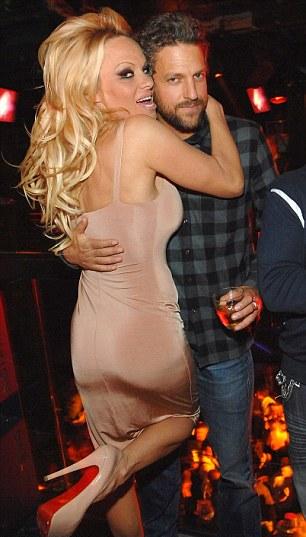 Pamela Anderson Wearing Skintight Clingy Dress