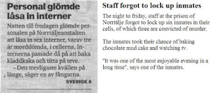 funny newspapers clip prisoners in sweden