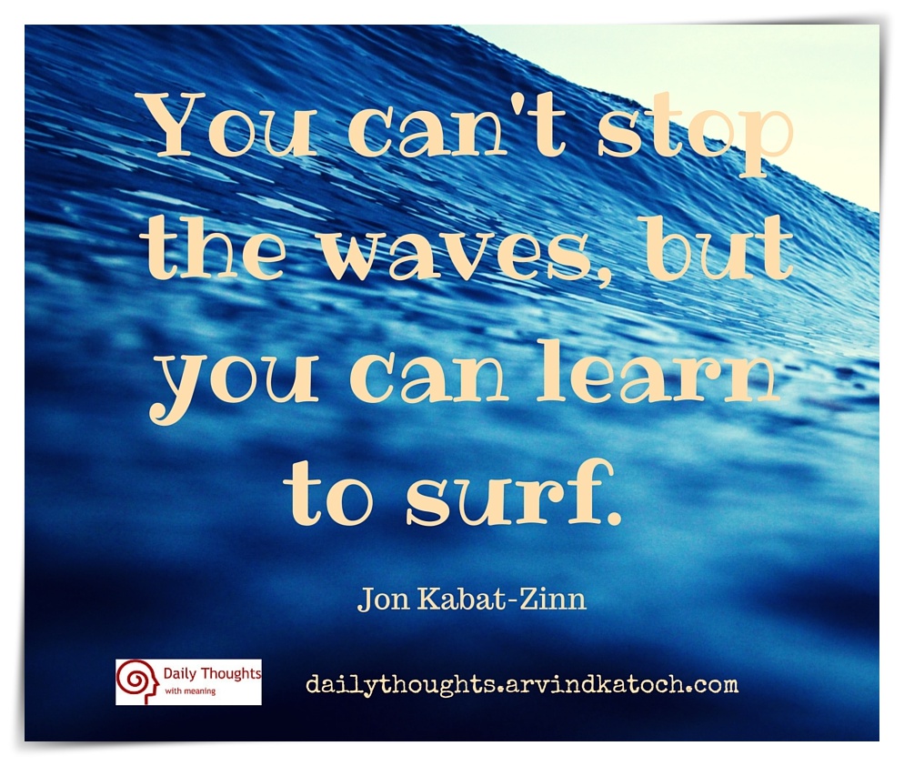 Daily Thought with Meaning image (You can't stop the waves, but you can