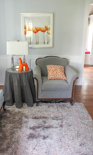 Gray paint with gray rug