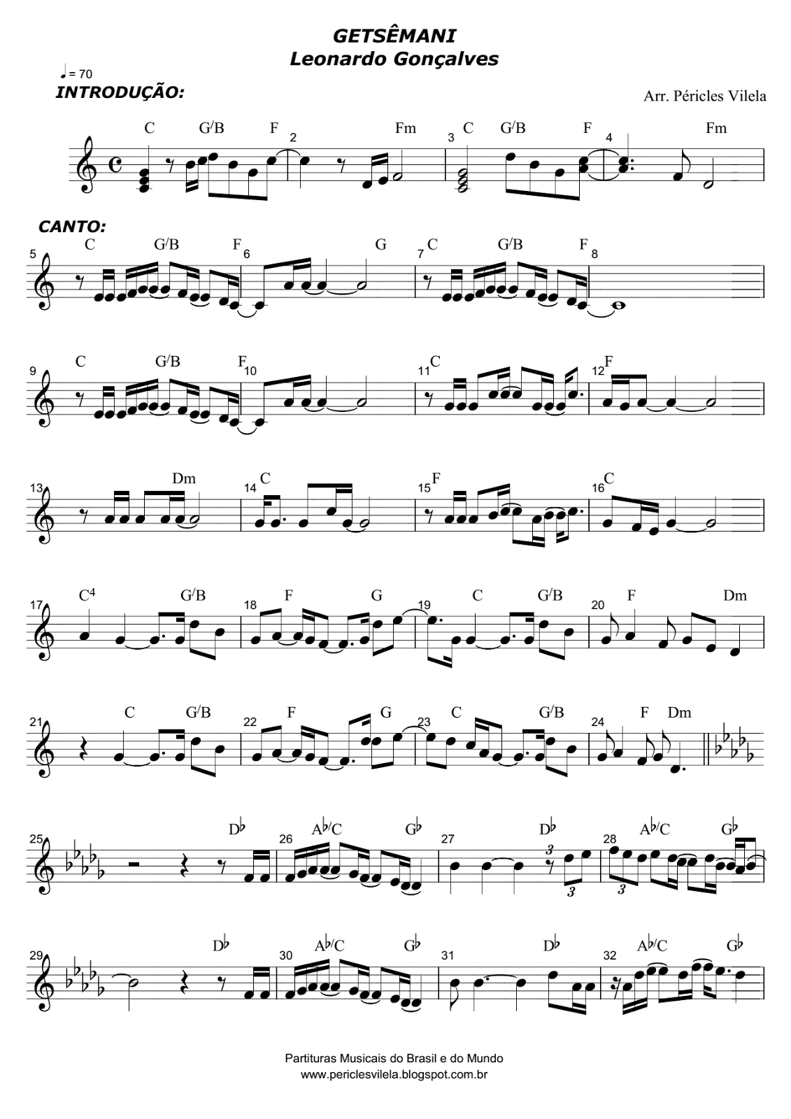 Partituras Musicais Getsêmani Leonardo Gonçalves n.º 1622