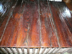 chicken coop scrap wood table kudzu elephant stain finished warm base