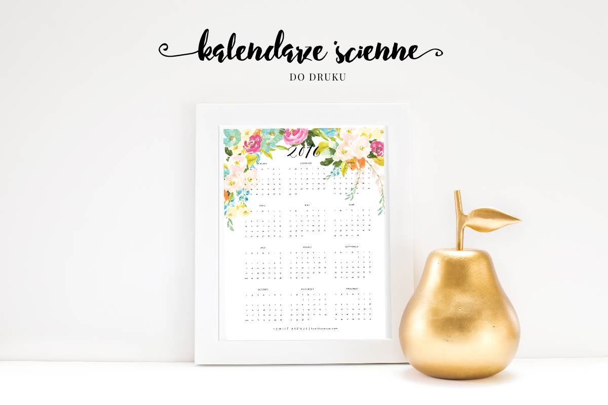 Piękne kalendarze ścienne 2016 do druku #2 {wszystkie do pobrania za darmo!}