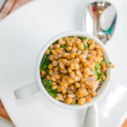 barley pressure cooker cooked shallots parsley recipes water