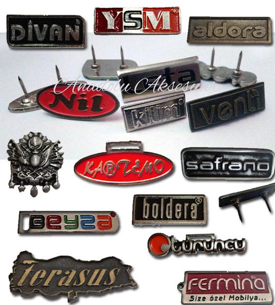 * METAL ÇAKMA ÇİVİLİ ETİKET METAL ETİKET İMALATI MOBİLYA