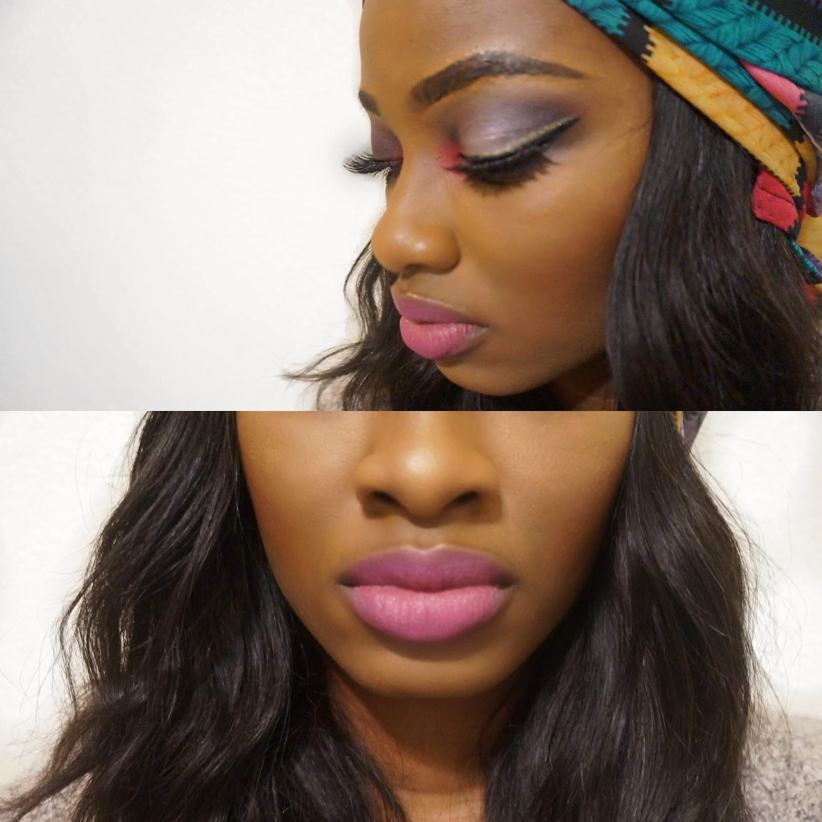 Purple Smoky Eyes with a hint of Red x Gold | April Basi