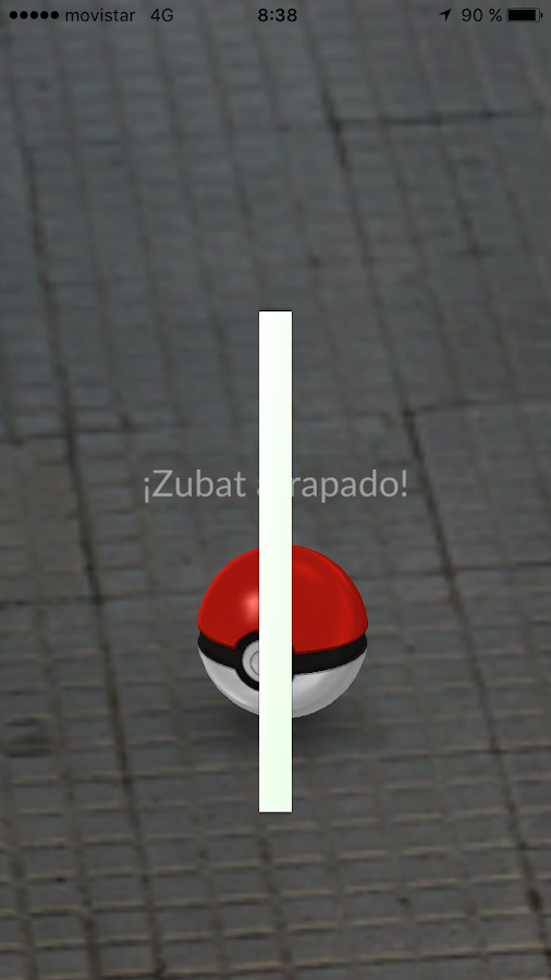 PokemonGO capturado. Esperar hasta que nos diga que esta atrapado