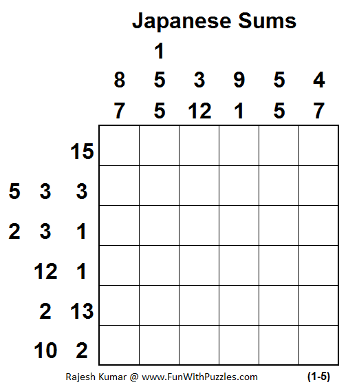 Japanese Sums (Mini Puzzles Series #34)