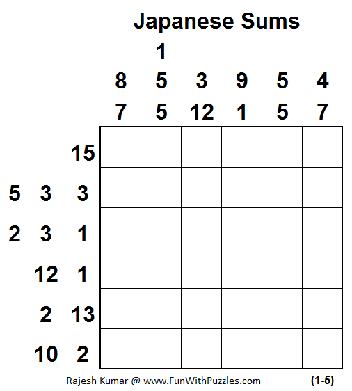 Japanese Sums (Mini Puzzles Series 34)